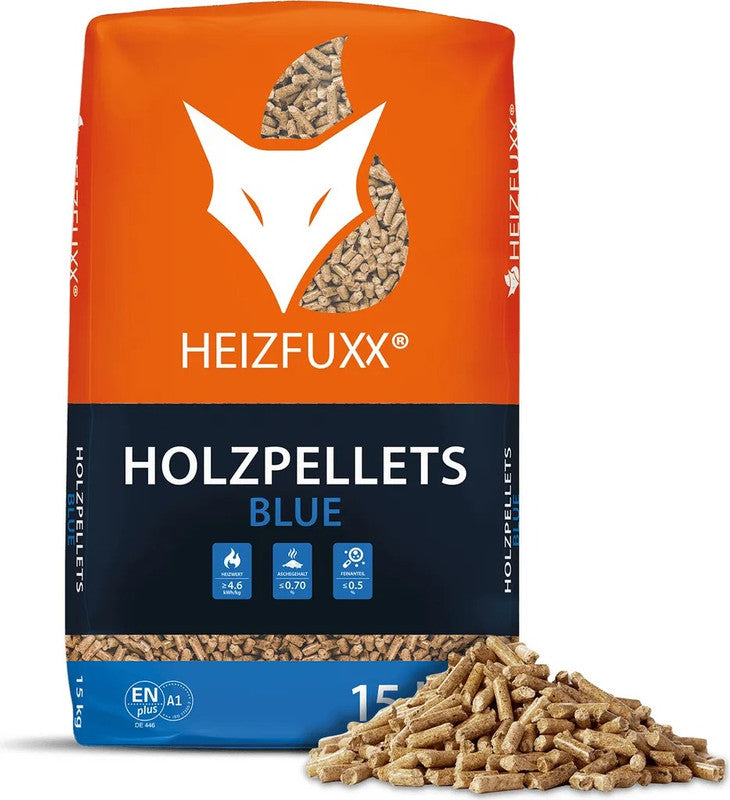 Heizfuxx Holzpellets "Blue" – 975 kg (65 x 15 kg Säcke)