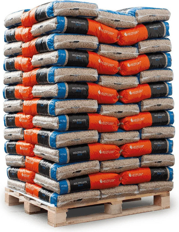 Heizfuxx Holzpellets "Blue" – 975 kg (65 x 15 kg Säcke)